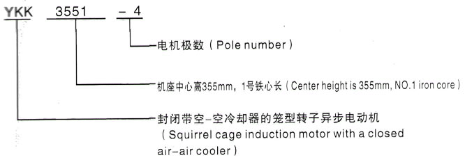 YKK系列(H355-1000)高压JR126-10三相异步电机西安泰富西玛电机型号说明